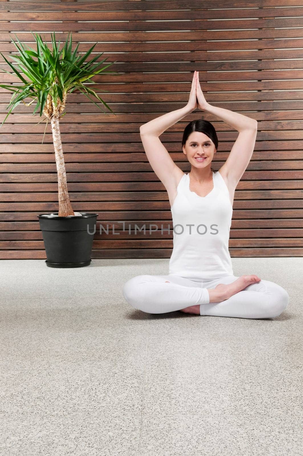 Woman practicing yoga