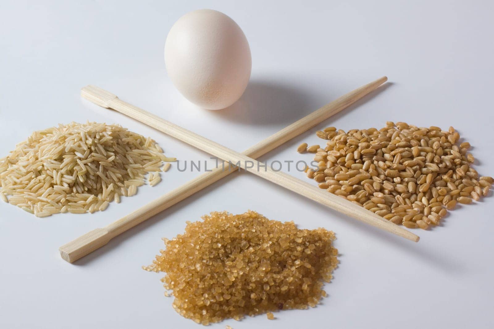 Close_up of brown foods with an egg