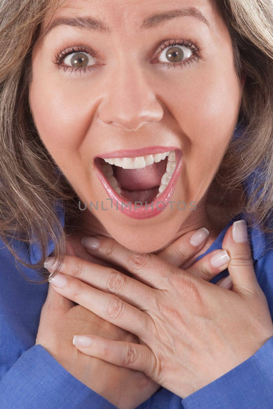 Portrait of a woman shouting