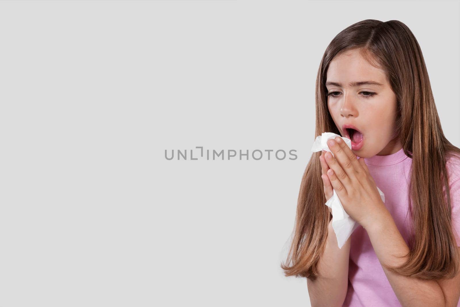 Girl suffering from cold