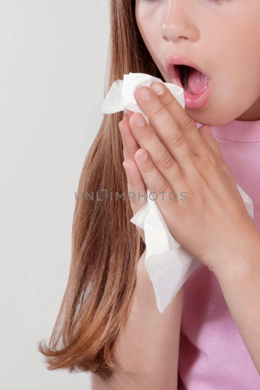 Girl suffering from cold
