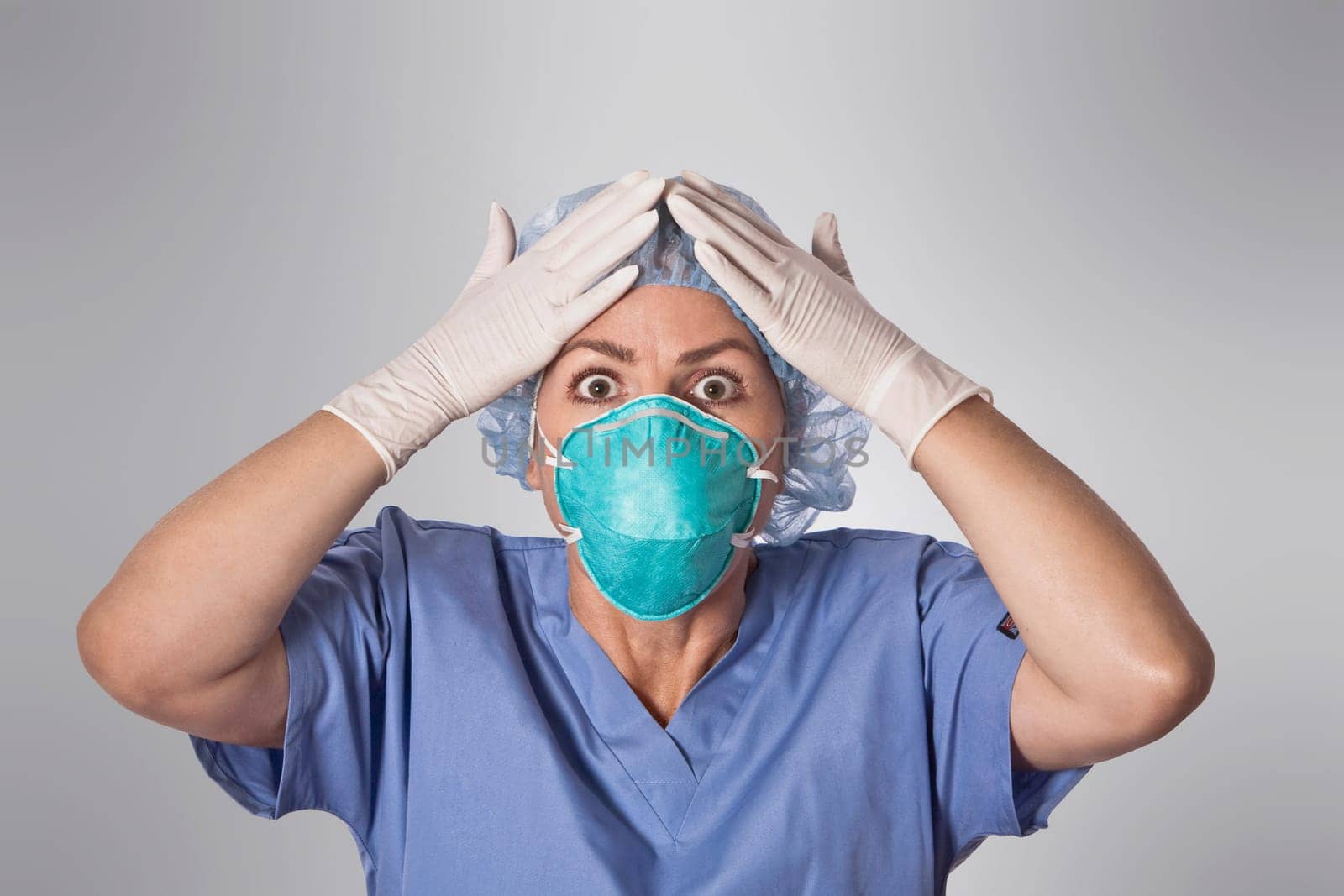 Female doctor looking shocked
