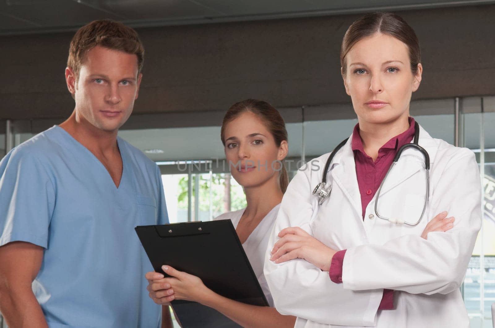 Portrait of a doctor with nurses