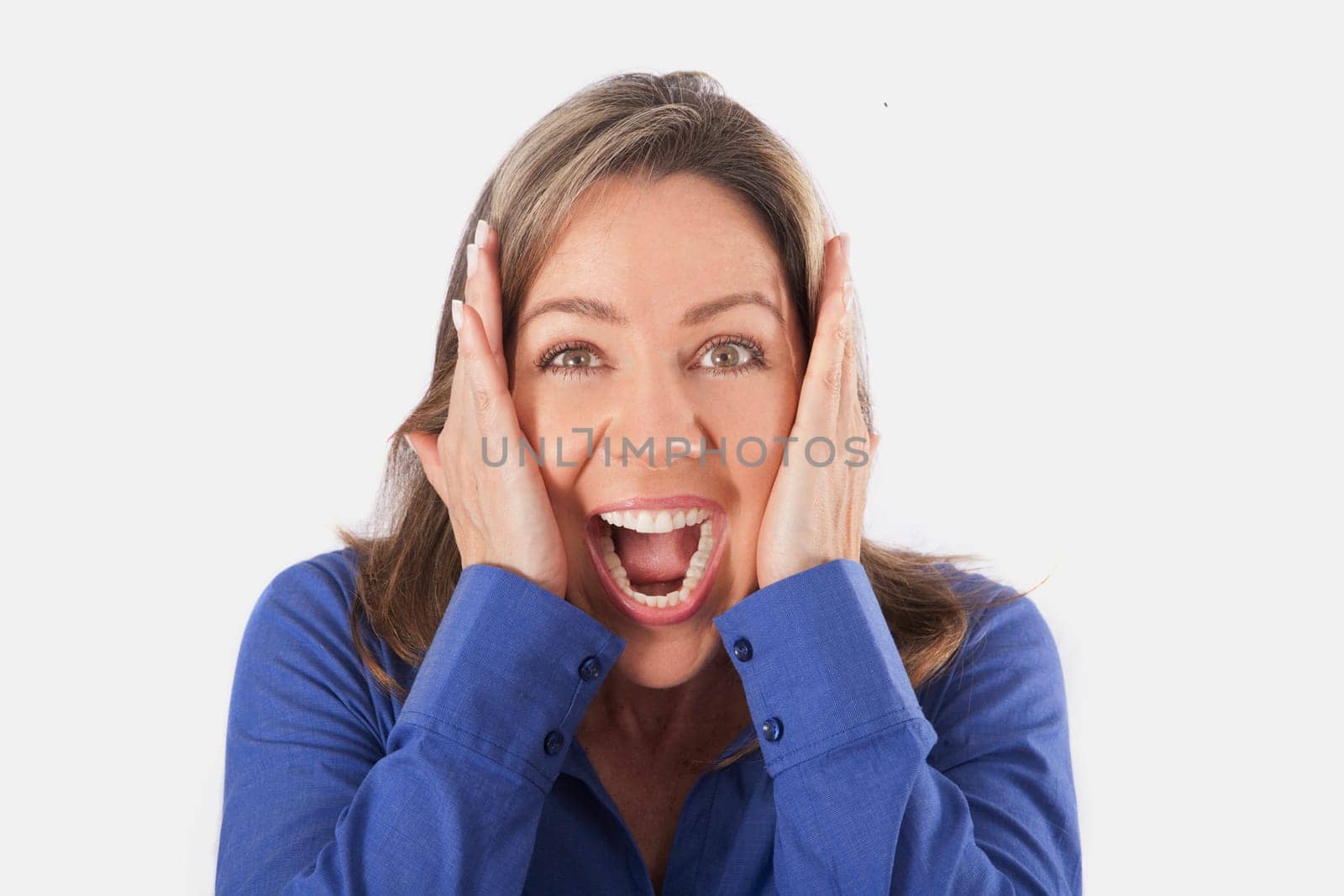 Portrait of a woman shouting