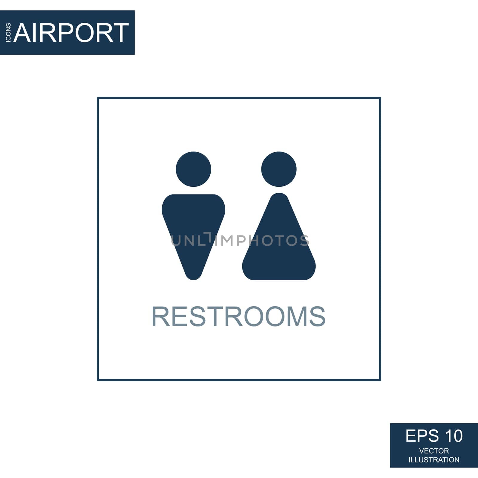 Abstract icon toilets on airport theme - Vector illustration