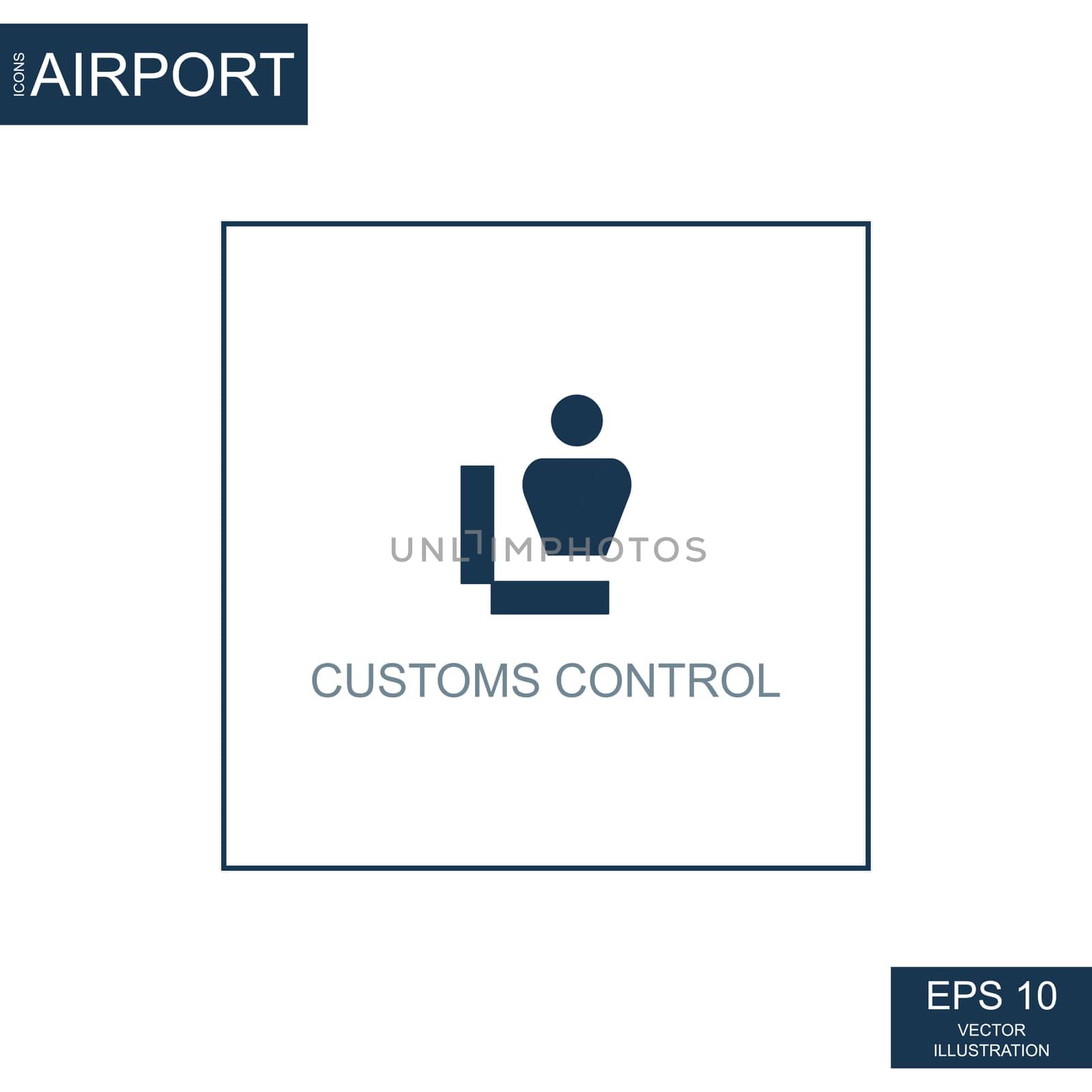 Abstract icon customs control on airport theme - Vector illustration