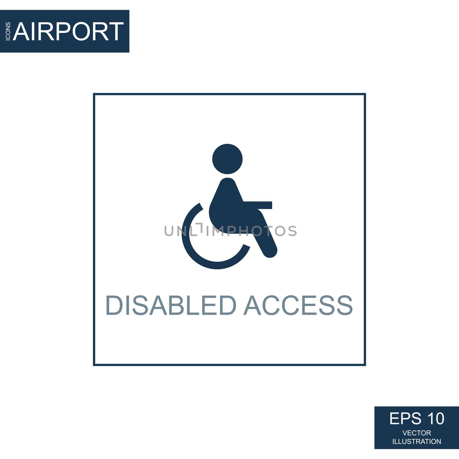 Abstract icon wheelchair on airport theme - Vector illustration