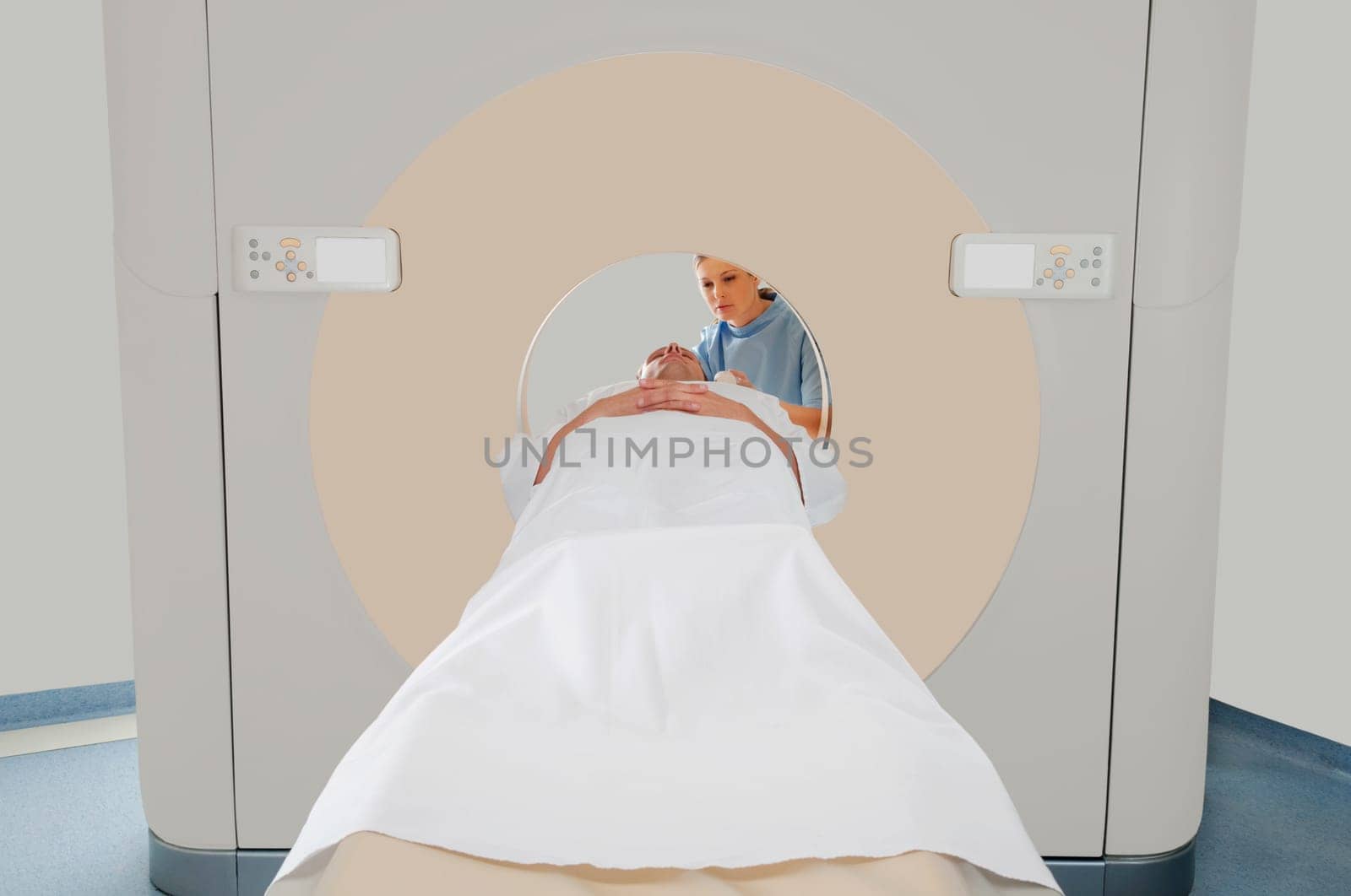 Patient going through an MRI scan