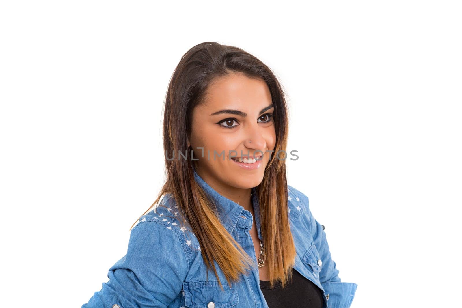 Studio shot of a beautiful young casual woman