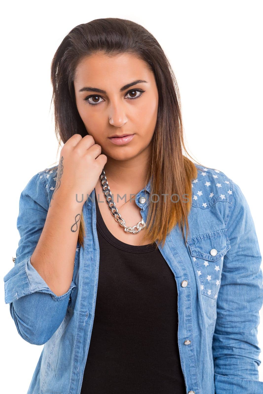 Studio shot of a beautiful young casual woman