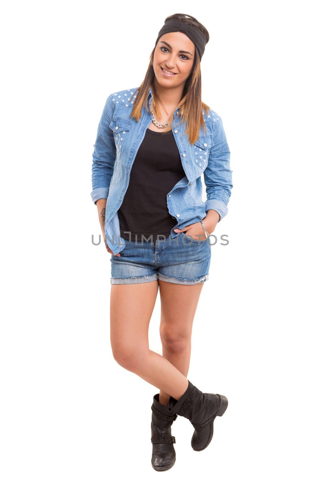 Studio shot of a beautiful young casual woman