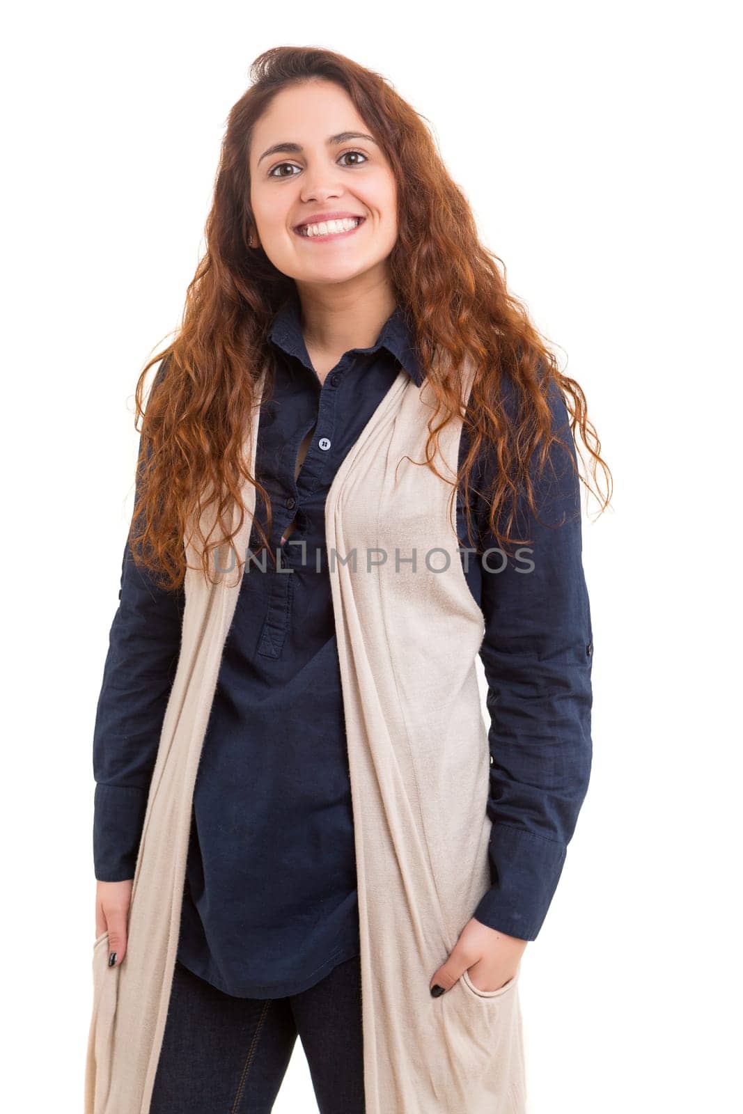 Studio shot of a beautiful young casual woman