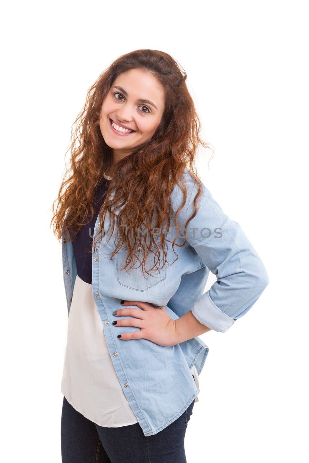 Studio shot of a beautiful young casual woman