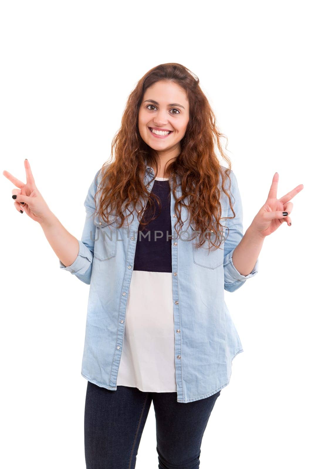 Studio shot of a beautiful young casual woman