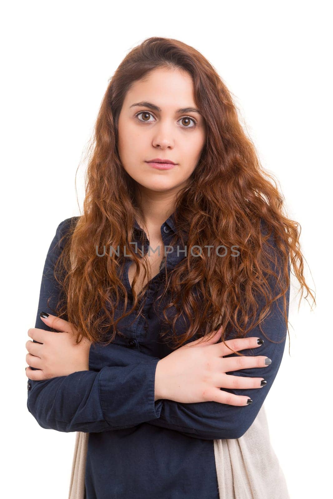Studio shot of a beautiful young casual woman