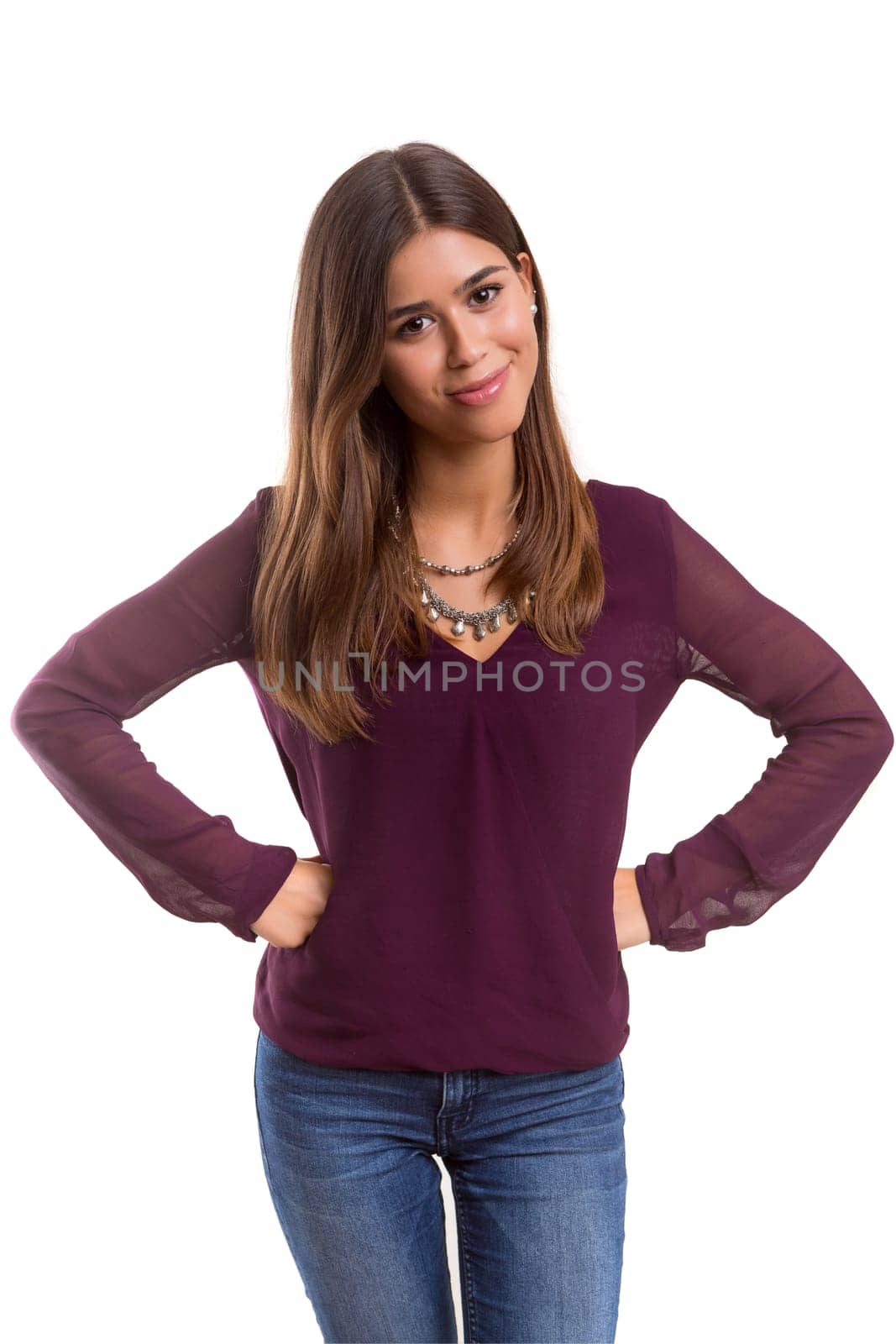 Studio shot of a beautiful young casual woman