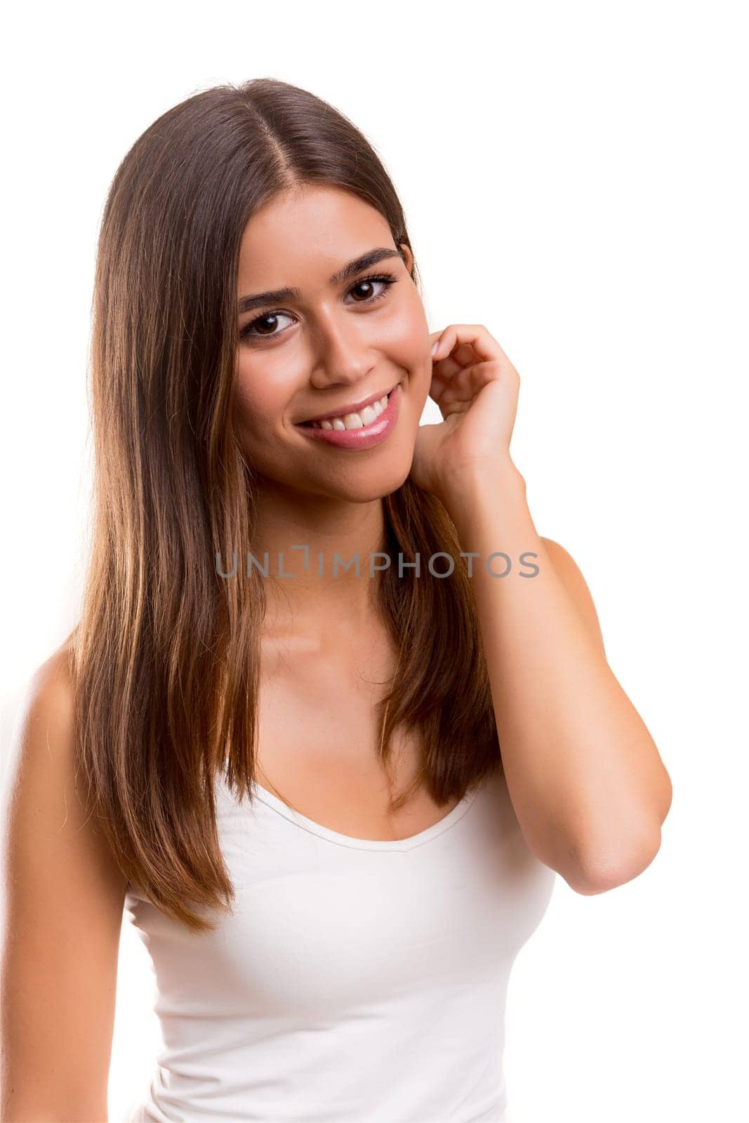 Studio shot of a beautiful young casual woman