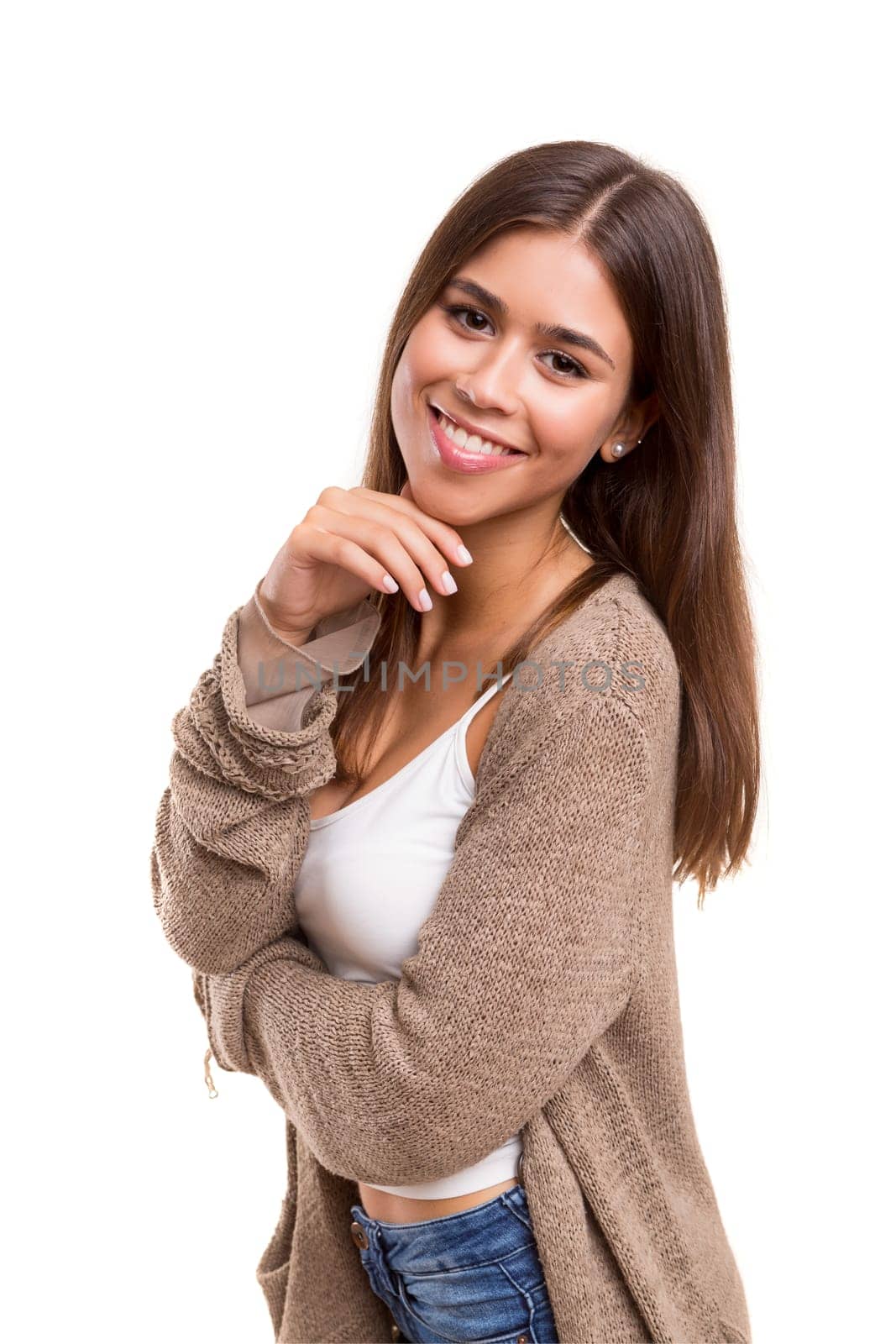 Studio shot of a beautiful young casual woman