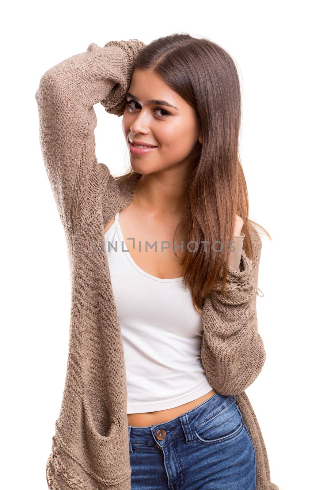 Studio shot of a beautiful young casual woman