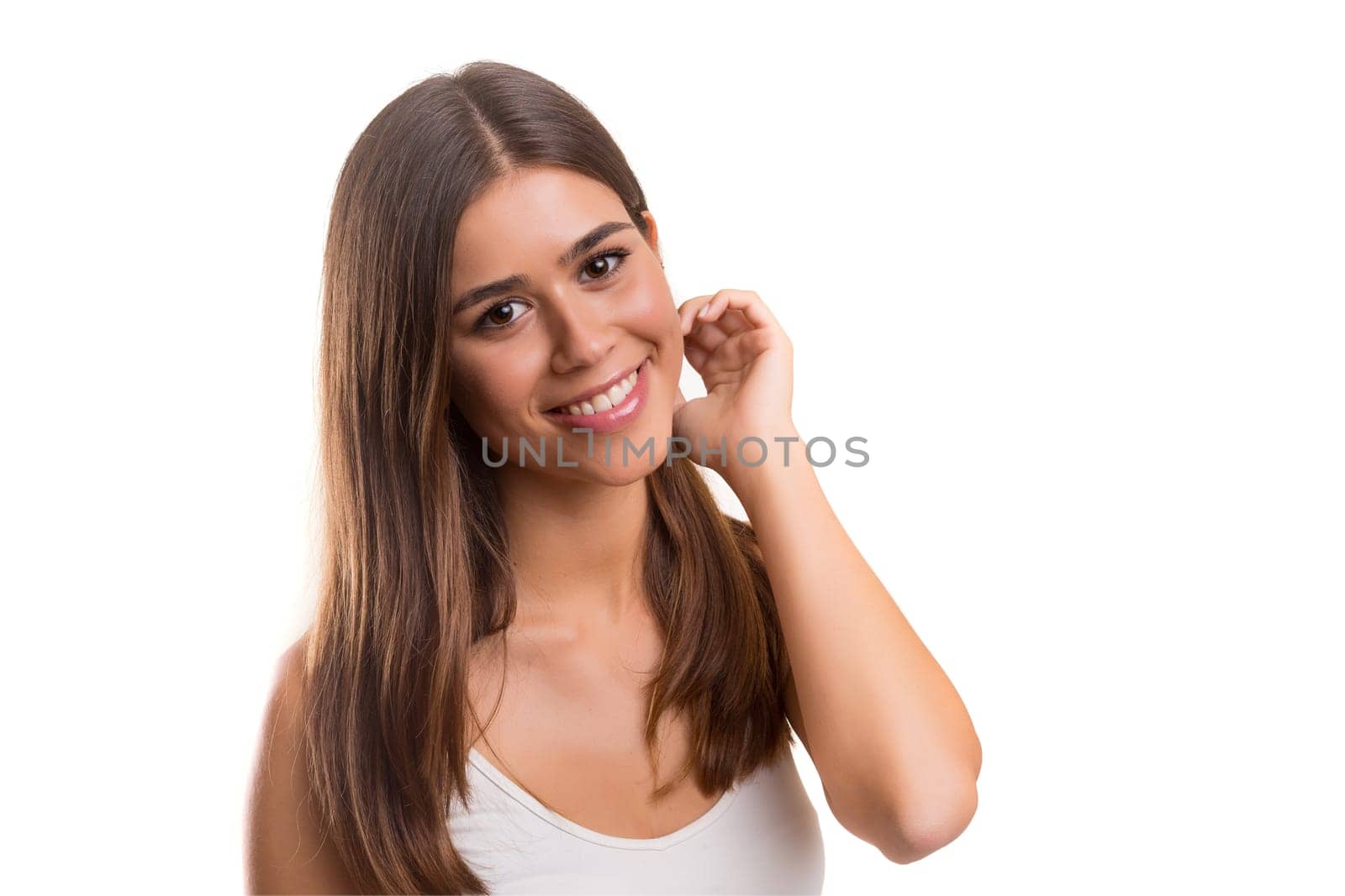 Studio shot of a beautiful young casual woman