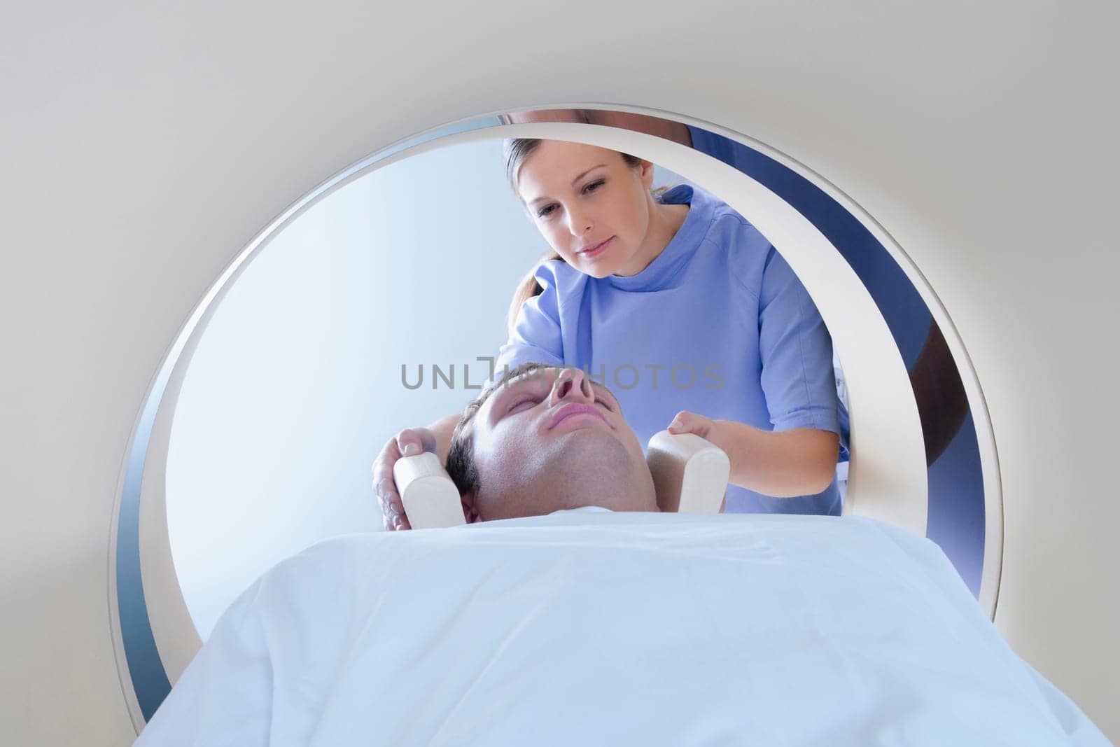 Patient going through an MRI scan