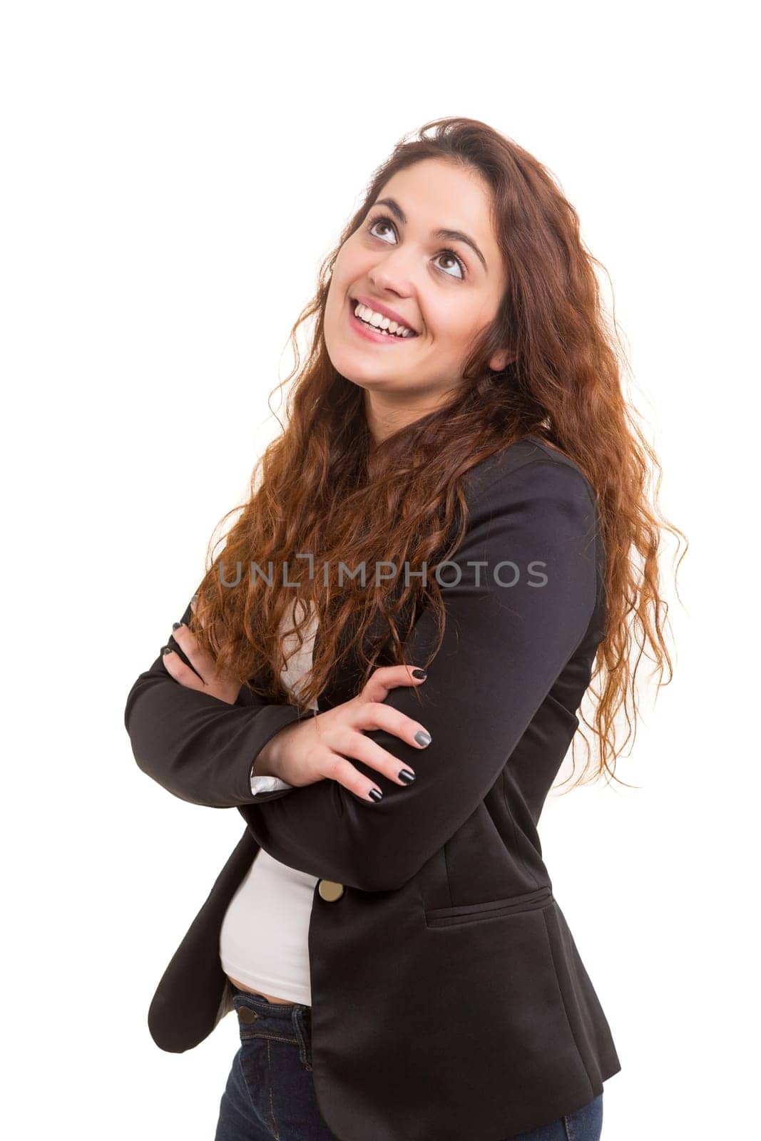 Studio shot of a beautiful young casual woman