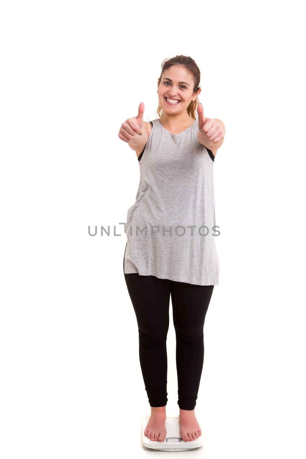 Large woman very happy with the results of her new diet