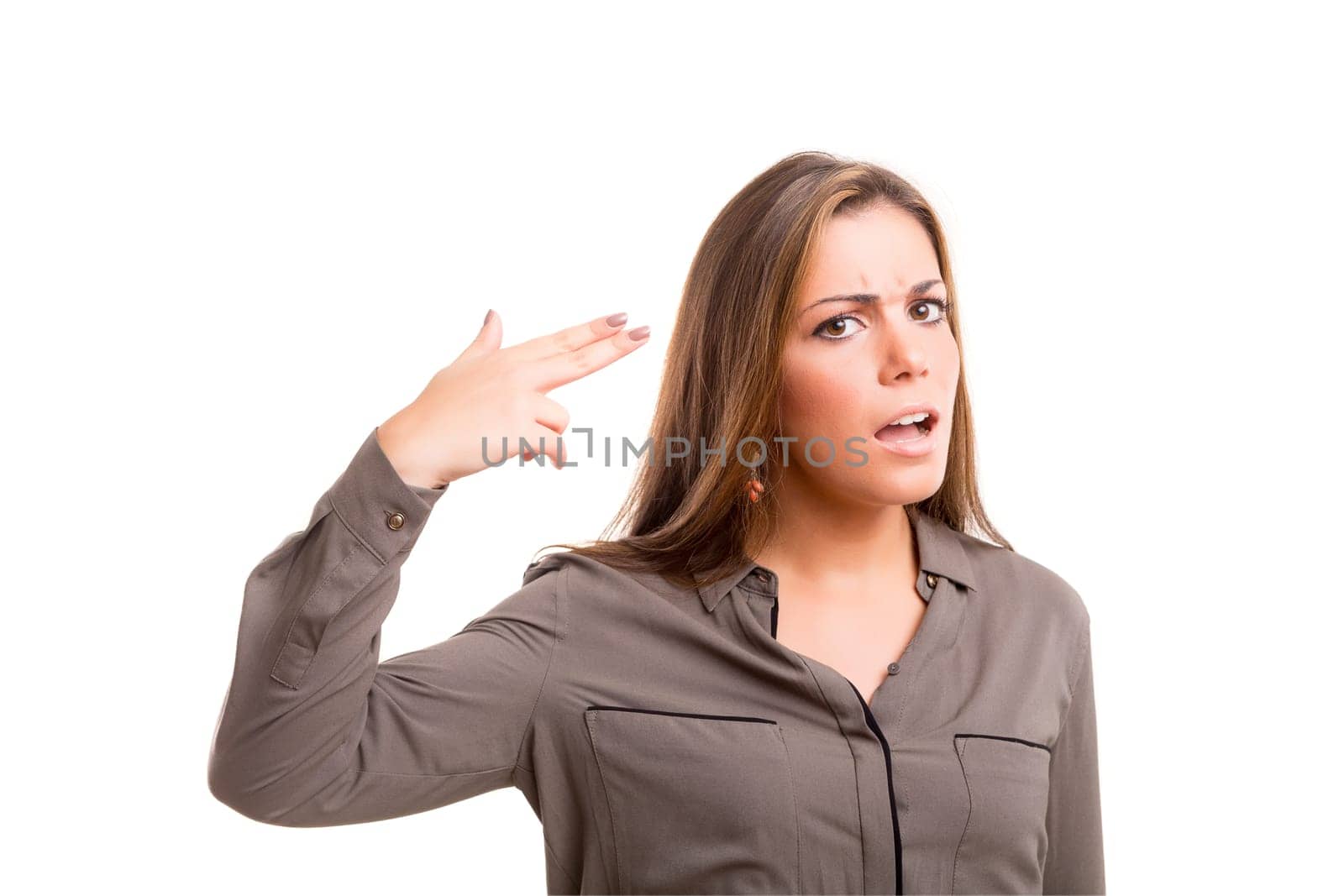 Young student tired of studying for the final exams, isolated over a white background