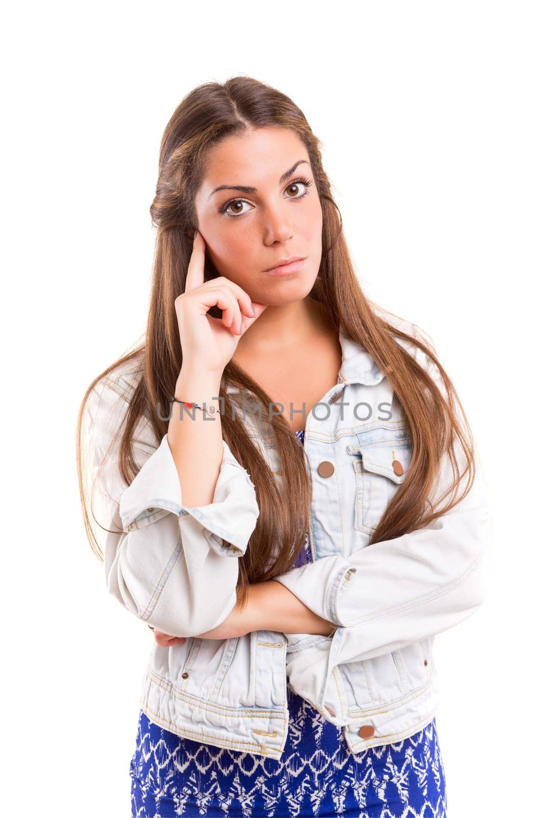 Studio shot of a beautiful young casual woman