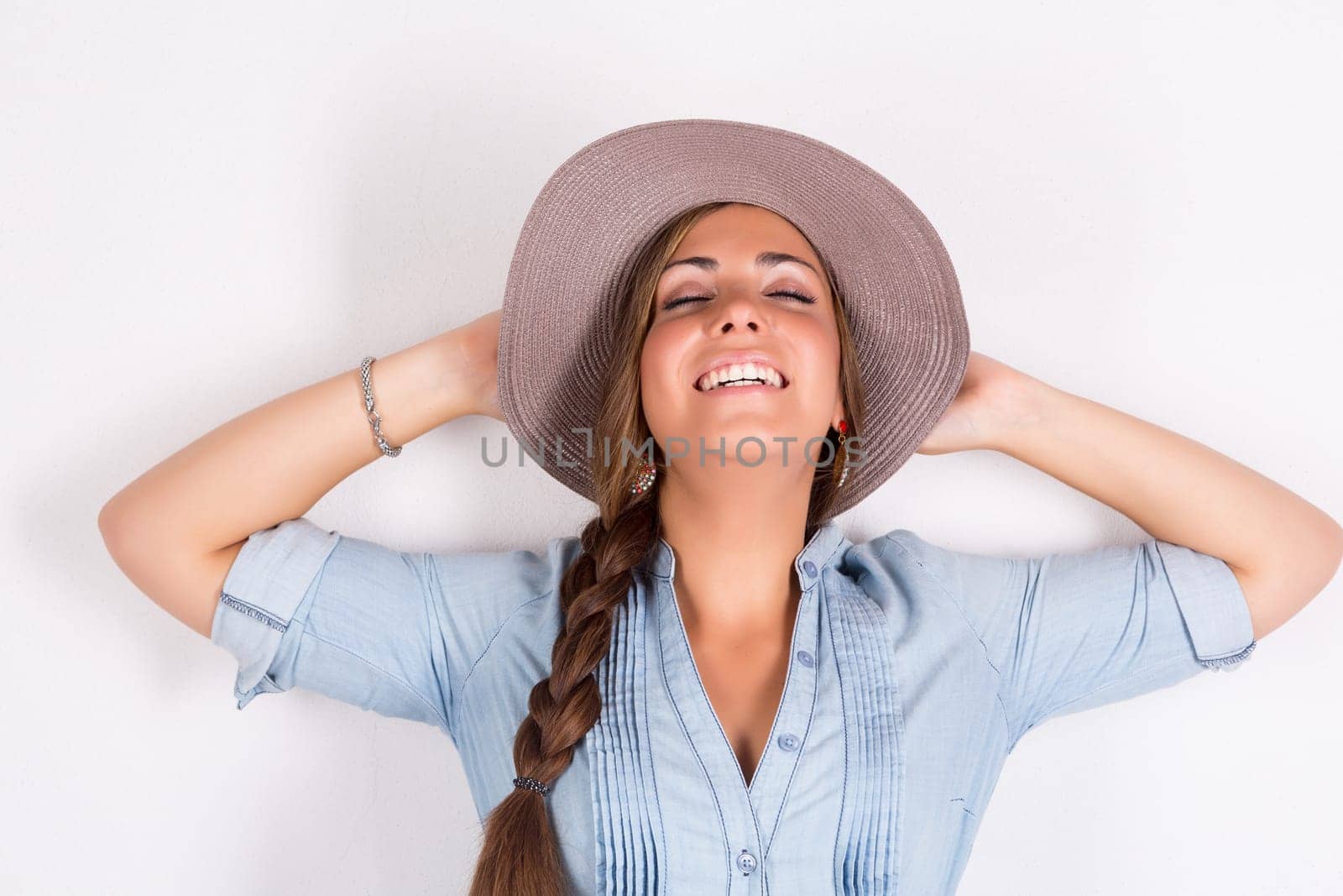 Studio shot of a beautiful young casual woman