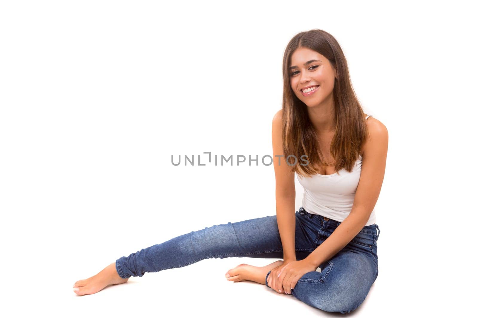 Studio shot of a beautiful young casual woman