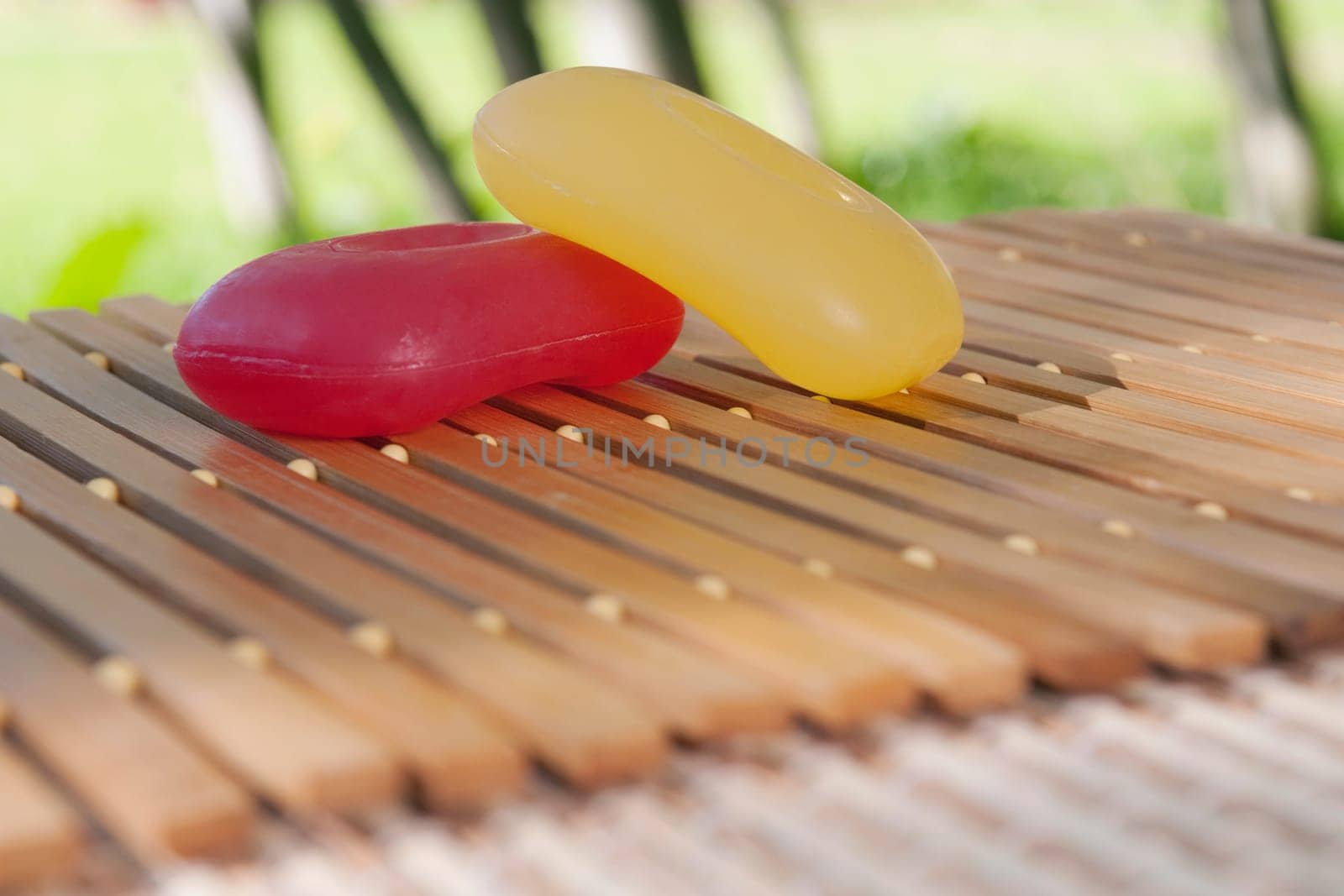 Close_up of bars of soap