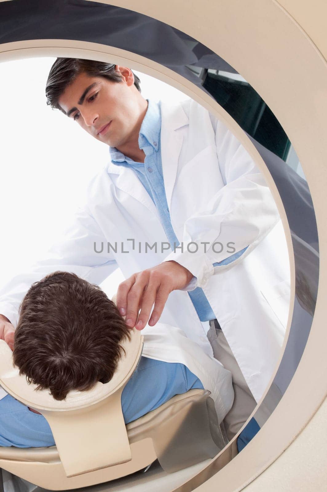 Patient going through an MRI scan