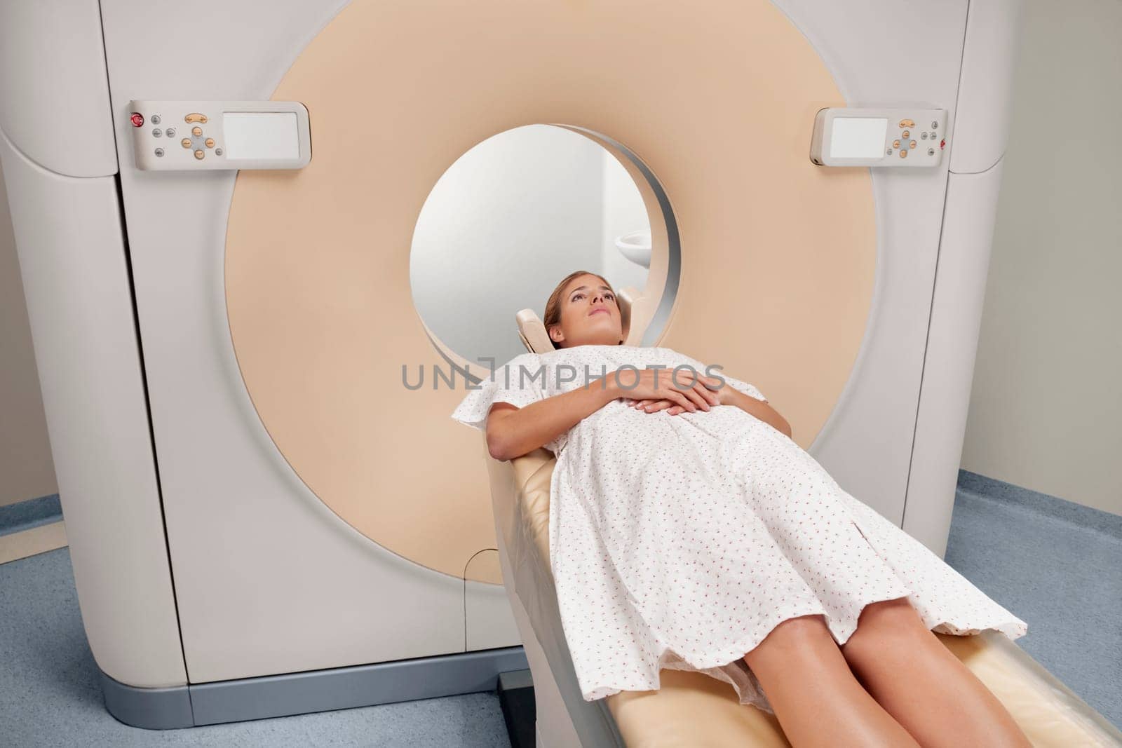 Patient going through an MRI scan