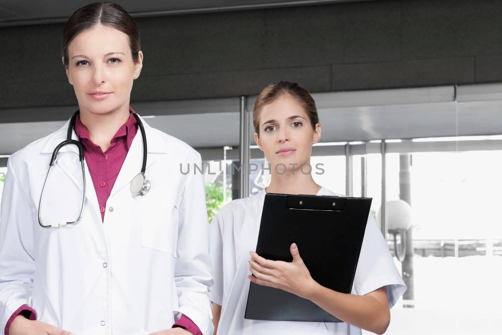 Portrait of two female doctors