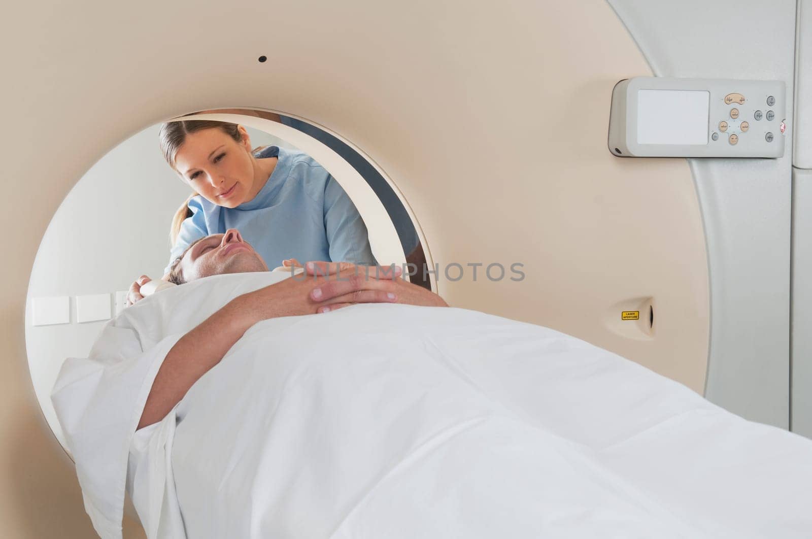 Patient going through an MRI scan