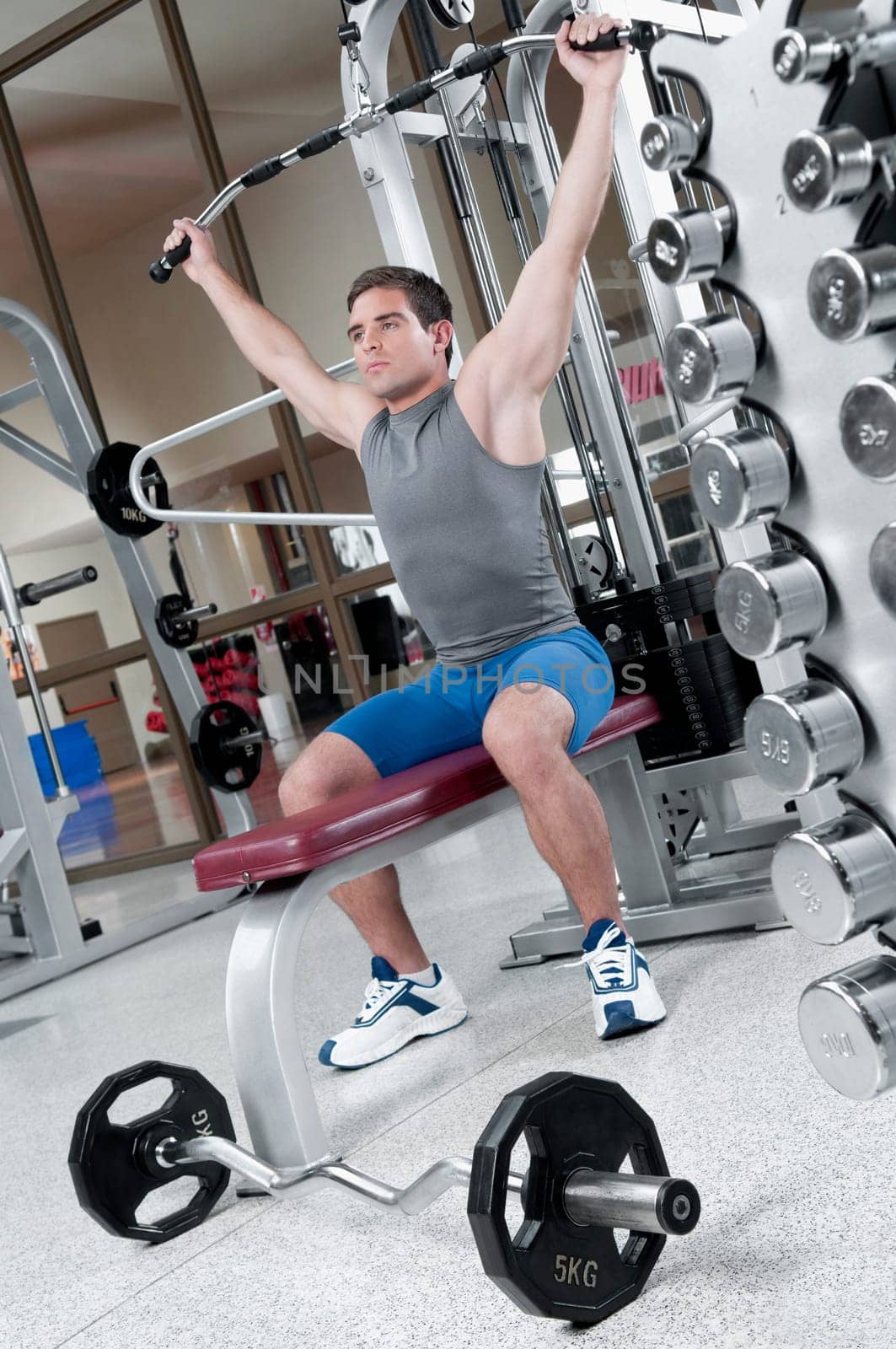 Man exercising in a gym