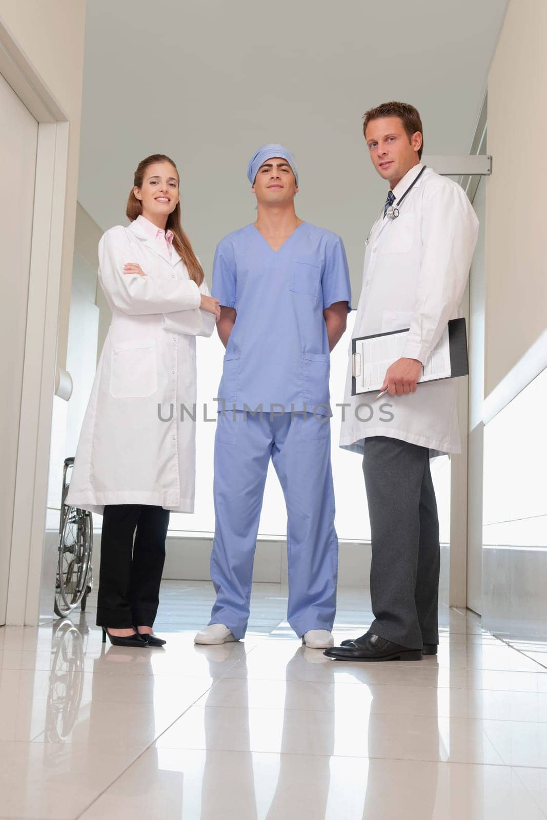Three doctors standing together
