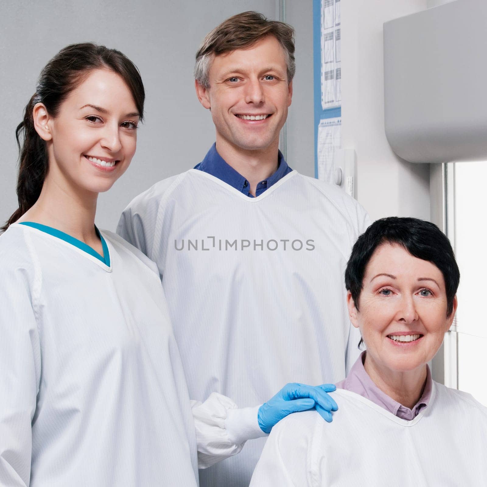 Portrait of three doctors in a laboratory