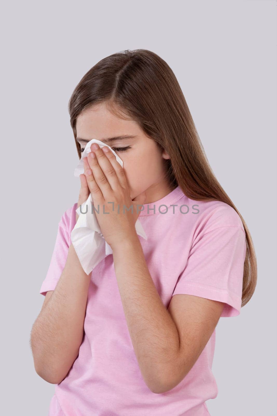 Girl suffering from cold