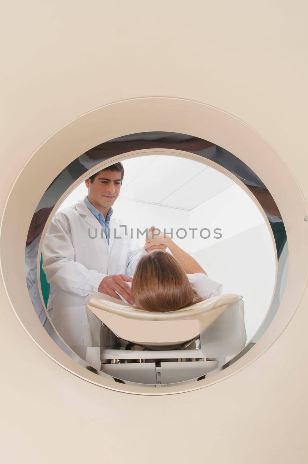 Patient going through an MRI scan