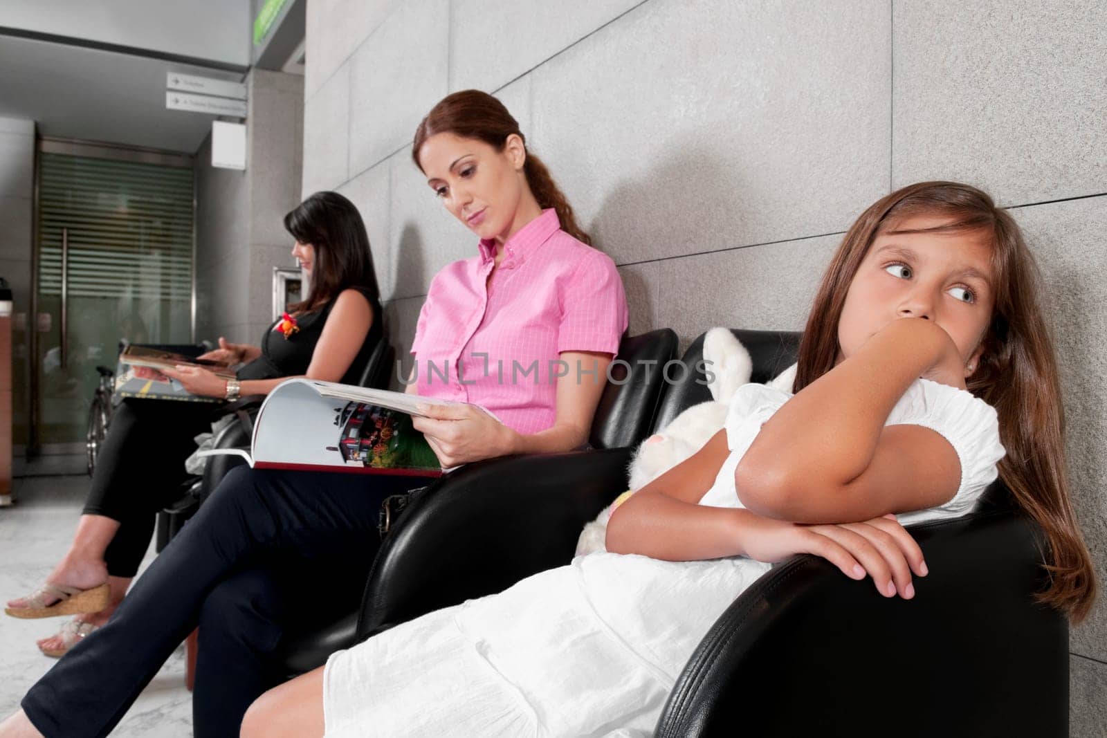 Patients in a hospital waiting room