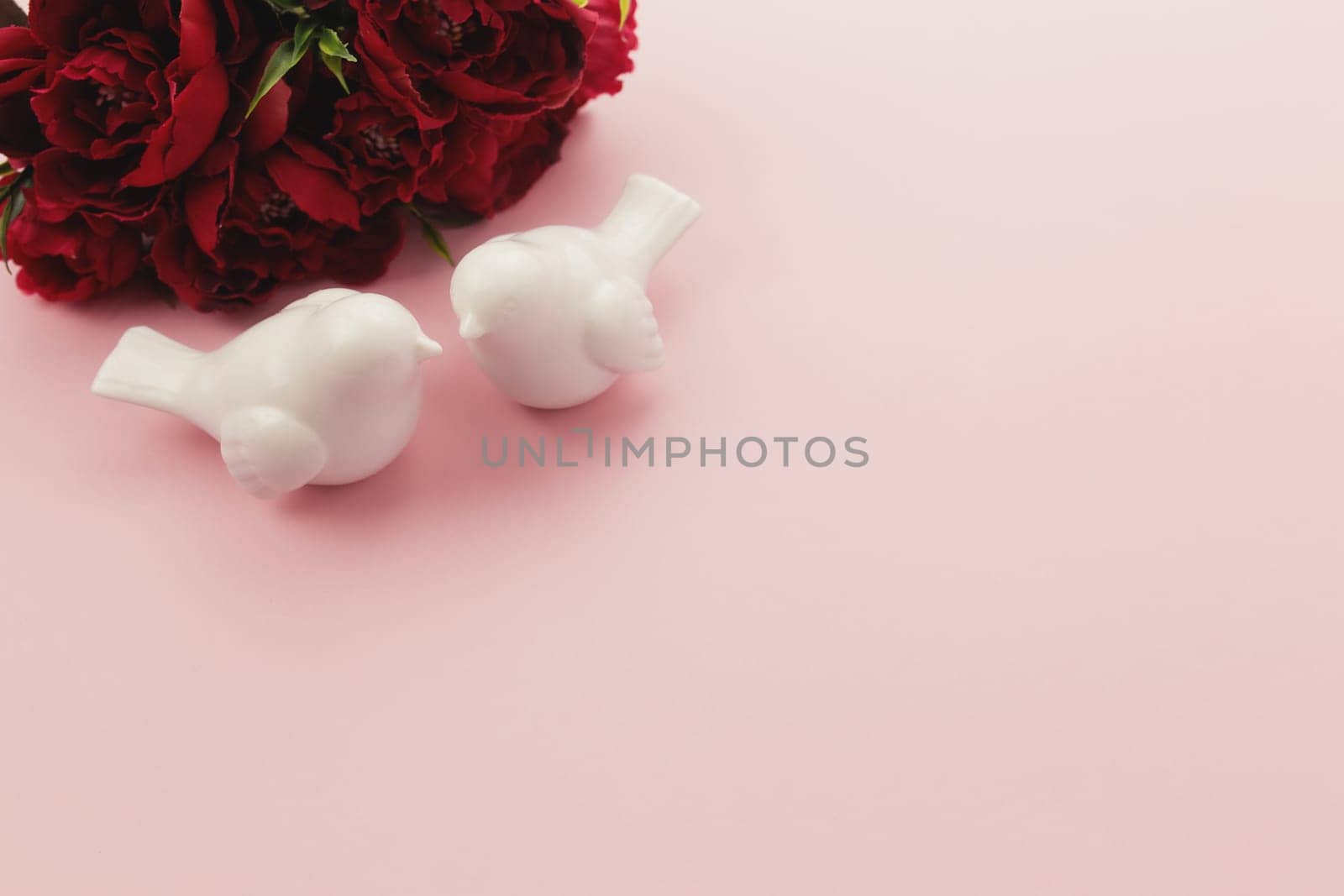 Valentine on the pink background. Love for two. High quality photo