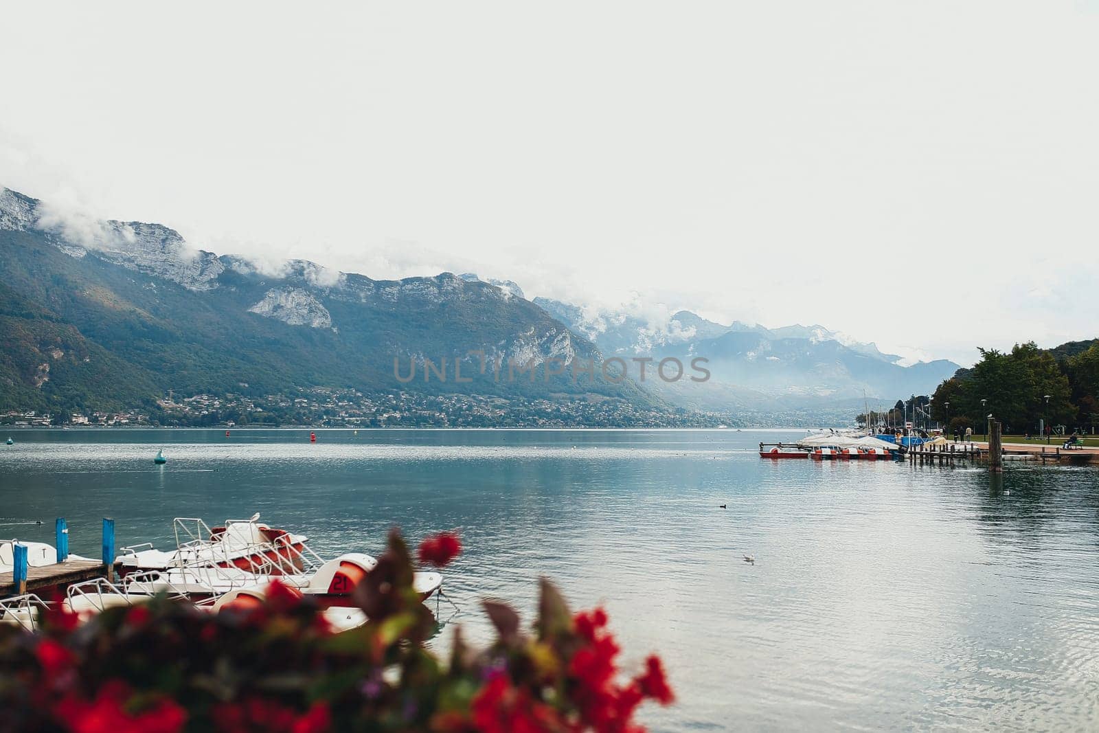 Annecy lake view from Annecy city. High quality photo