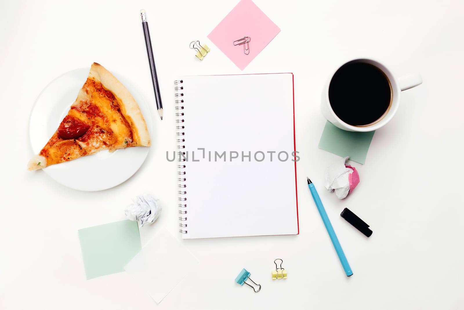 Notebook and pen on the table, idea at work, working space. High quality photo