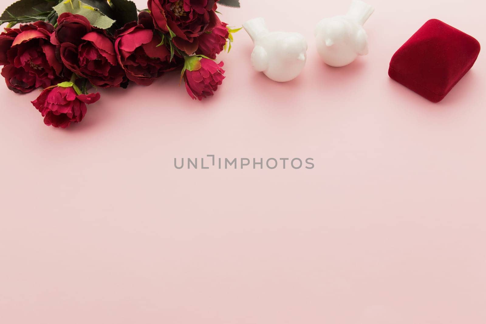 Valentine on the pink background. Love for two. High quality photo
