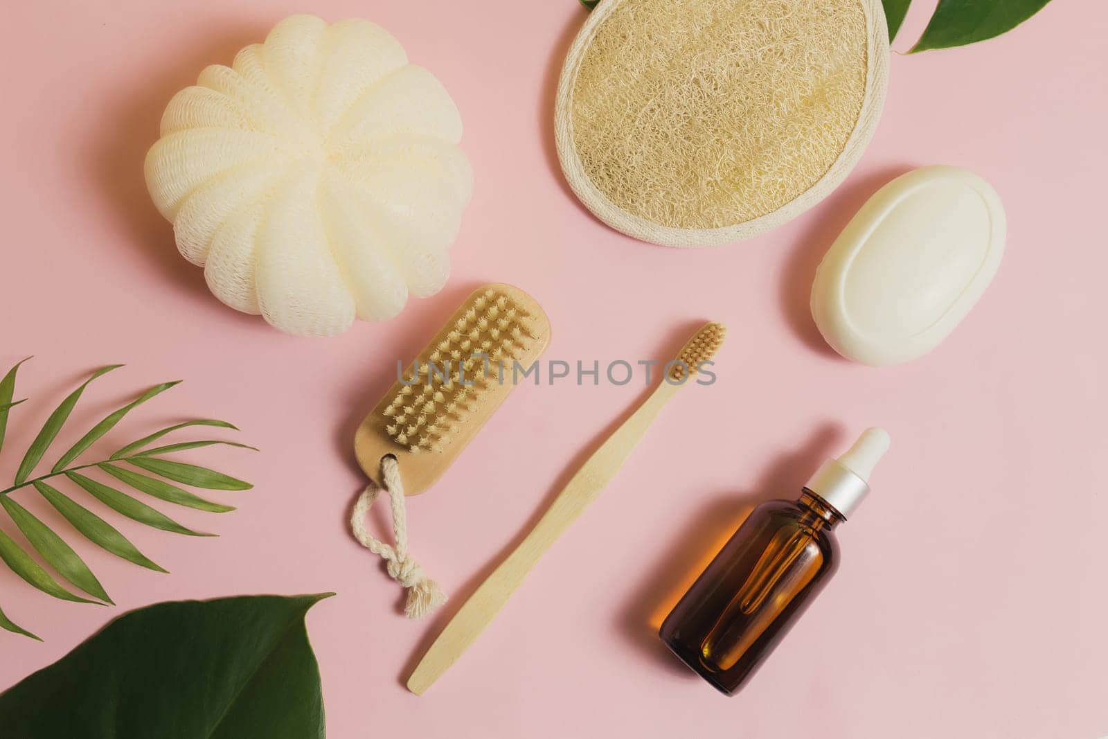 Natural bath accessories, set of natural bath accessories, eco-friendly products. High quality photo