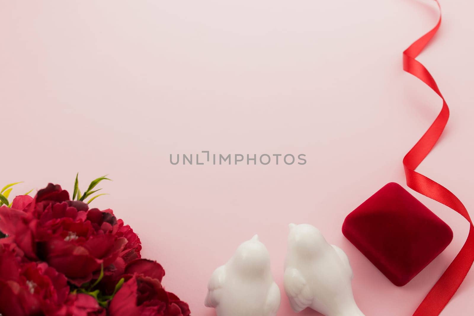 Valentine on the pink background. Love for two. High quality photo