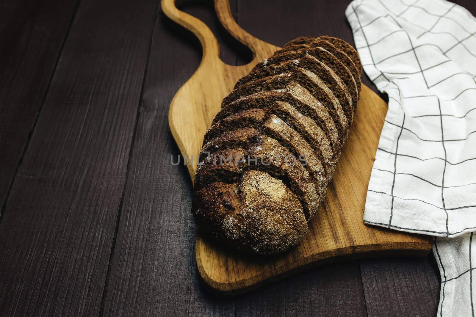 Homemade sourdough bread food photography recipe idea. High quality photo
