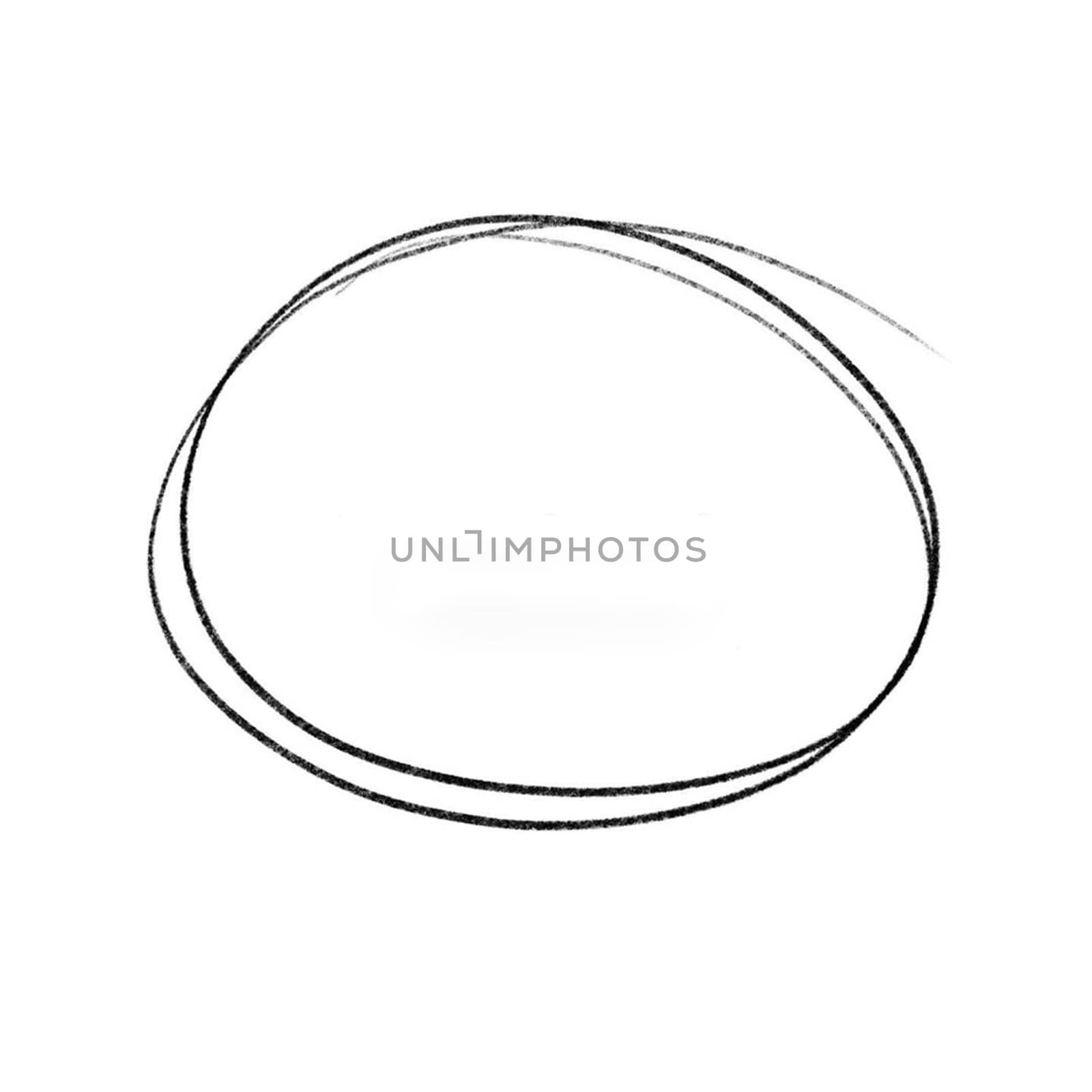 Circle circled with black pencil on paper.